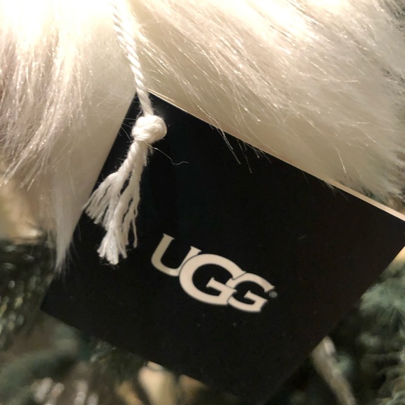 UGG 3 Lot White Gray Faux Fur Christmas Ornament - Picture 4 of 4
